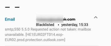 Blacklisted contact