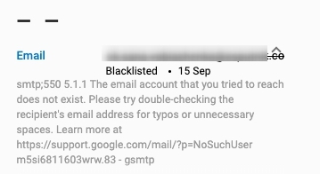 Blacklisted contact