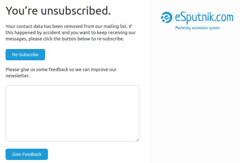 Available unsubscribe option