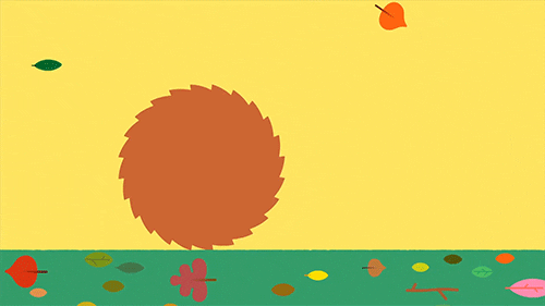15 creative animated GIF email examples: hedgehog and leaves