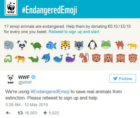 WWF uses emoji in their campaign
