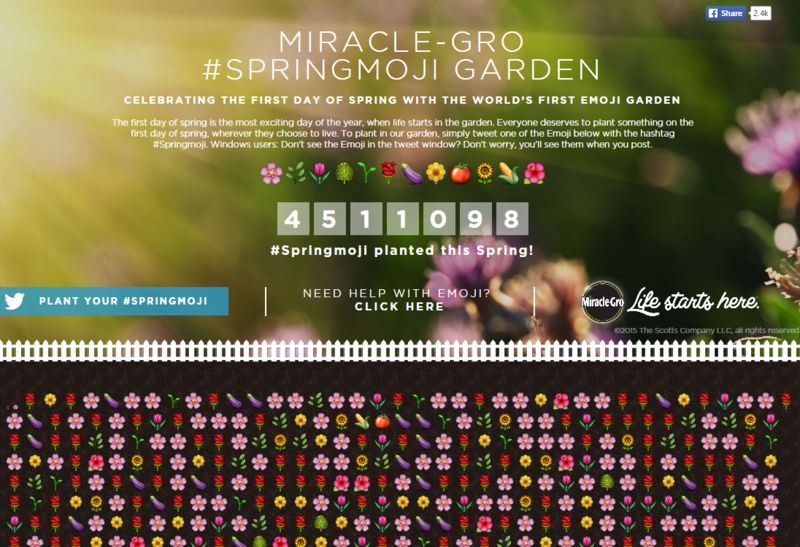 Miracle-Gro uses emoji in their campaign