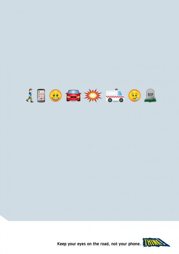 Think! uses emoji in their campaign
