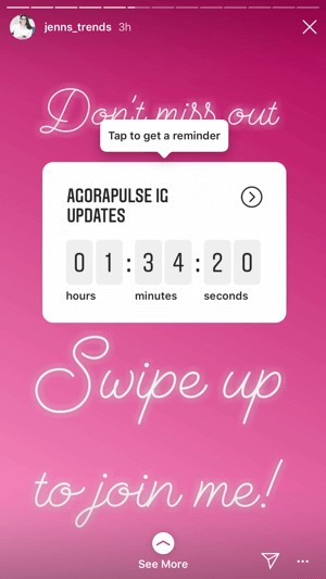 Sign up form in Insta stories