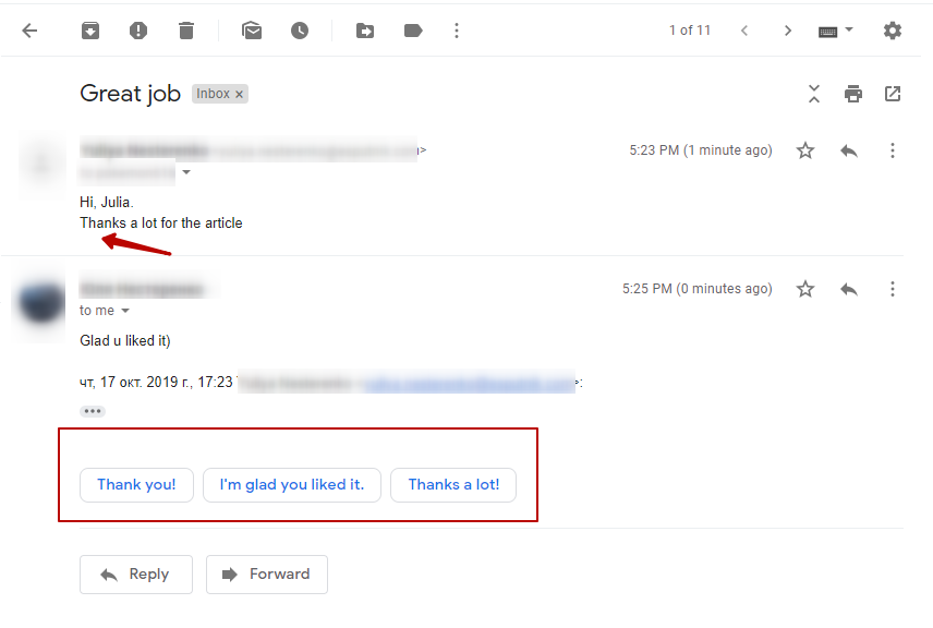 Smart Reply by Gmail