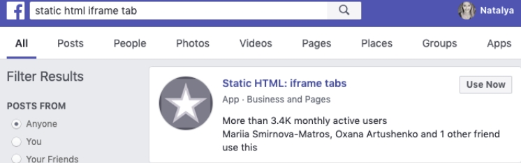 Static HTML Iframe Tab