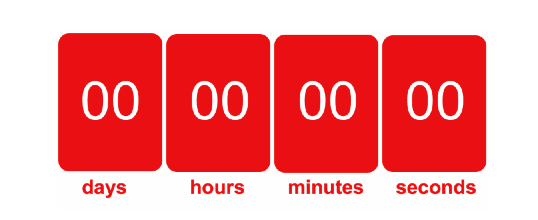 An example of an expired HTML email countdown timer
