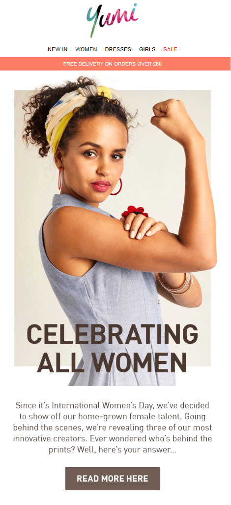 International women’s day email subject lines: send gifts