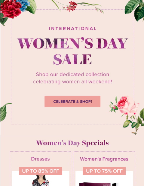 Email  ideas for Women’s Day