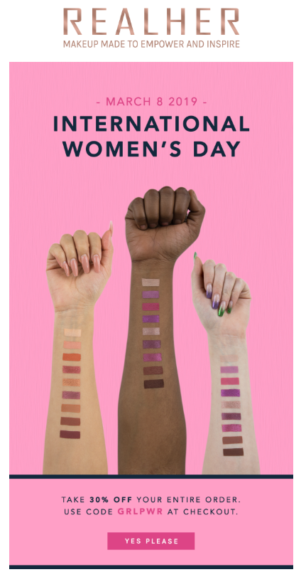 International Women’s Day email examples