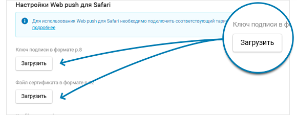 Настройки Web push для Safari