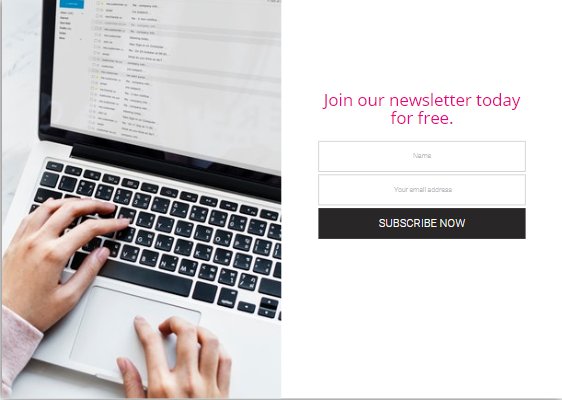 An example of a pop-up newsletter signup form.