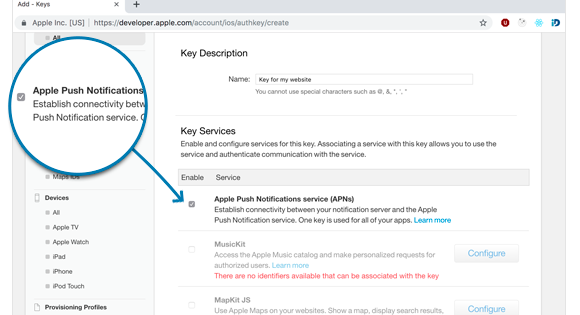 Apple Push Notifications service (APNs)
