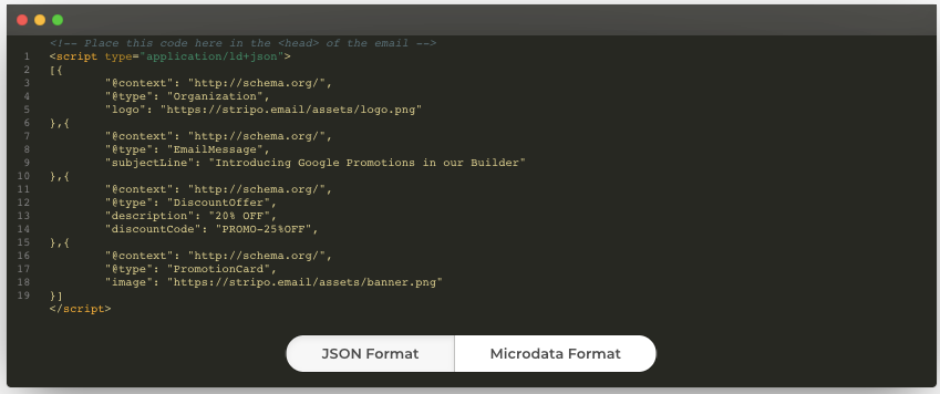 JSON or Microdata code 