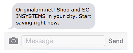 sms example with contact information