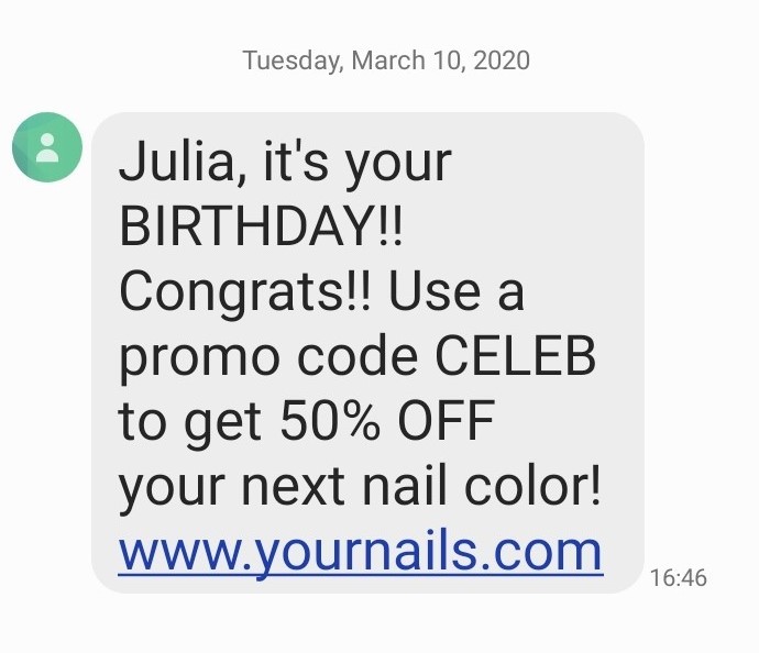 Promotional SMS examples