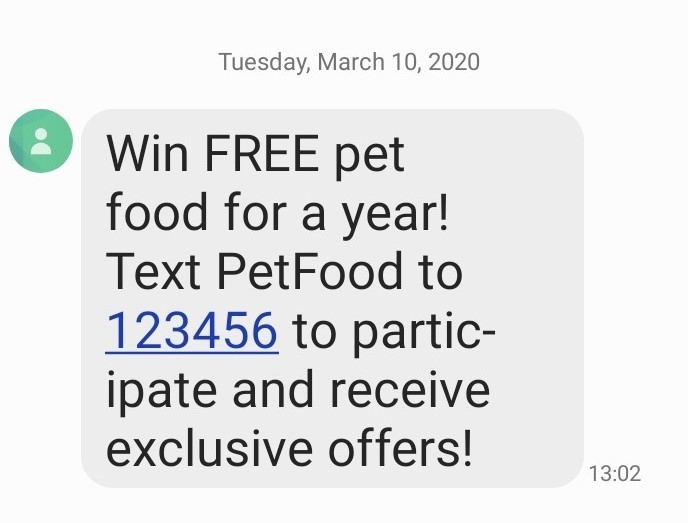 Promotional SMS examples