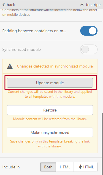 How to use synchronized modules