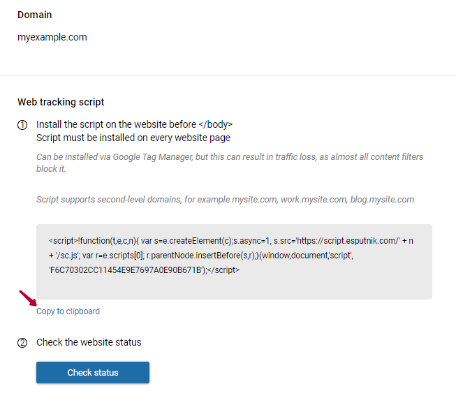 How to set up web tracking