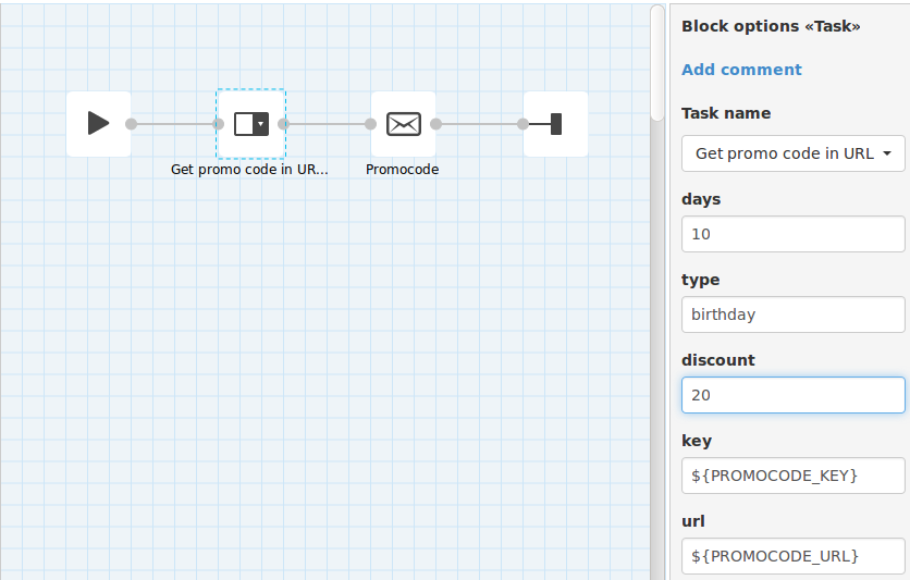 workflow with task block