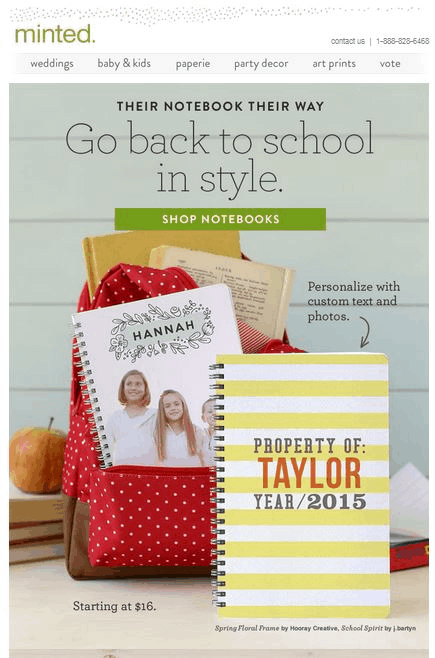 Back to School Day in an email campaign